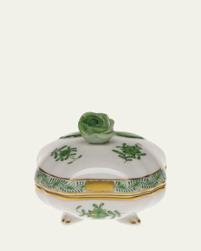 Chinese Bouquet Green Covered Bonbon with Rose